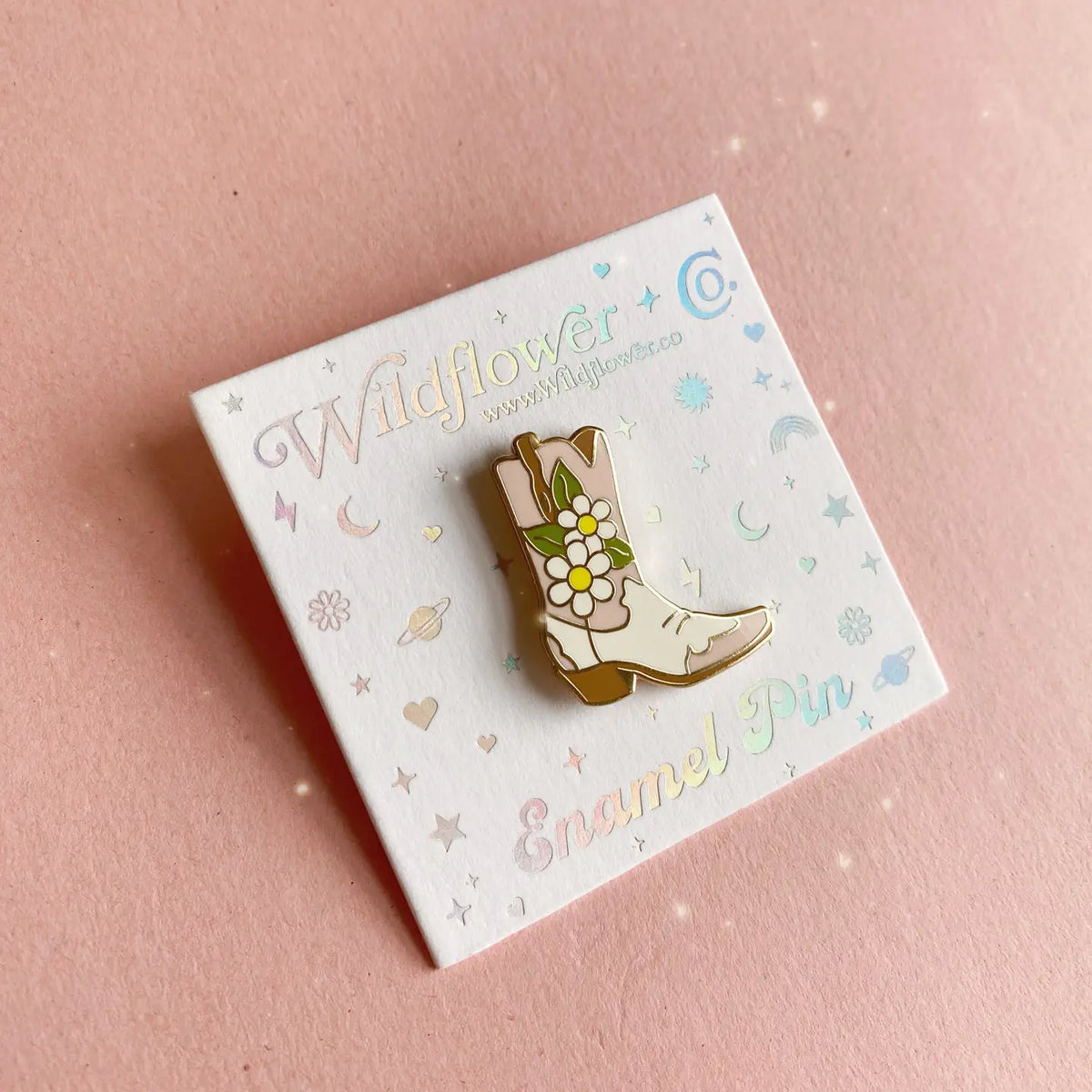 Daisy Cowgirl Boot Enamel Pin