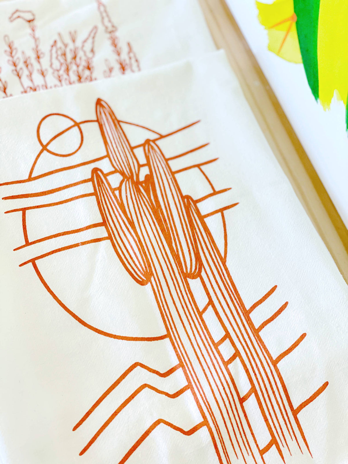 Saguaros Eclipse Tea Towel