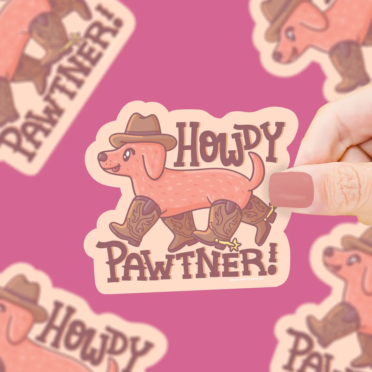 Howdy Paw-tner Sticker