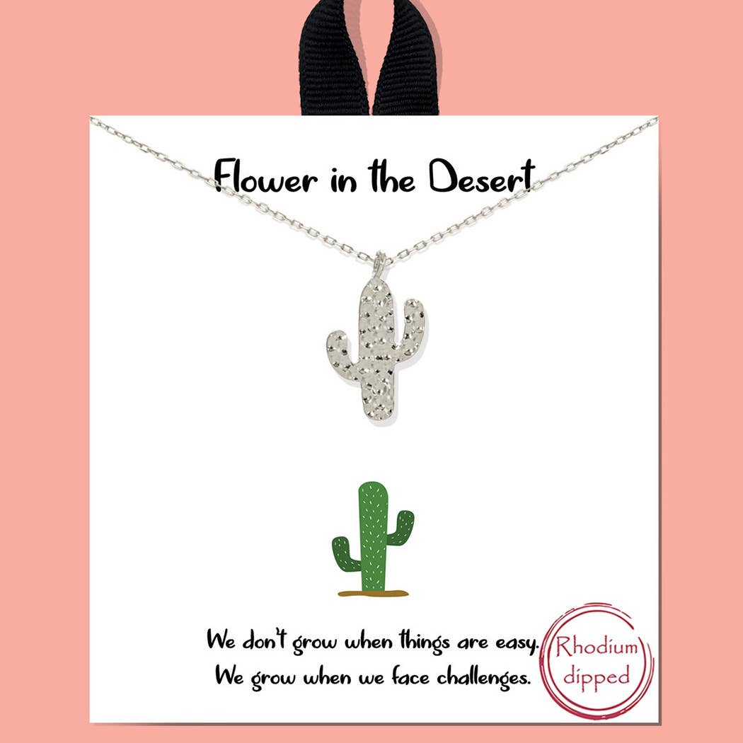 Dipped Cactus Charm Necklace