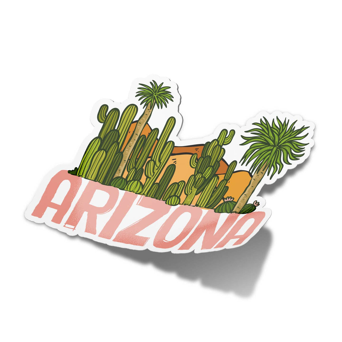 Arizona Cacti Landscape Embossed Vinyl Sticker