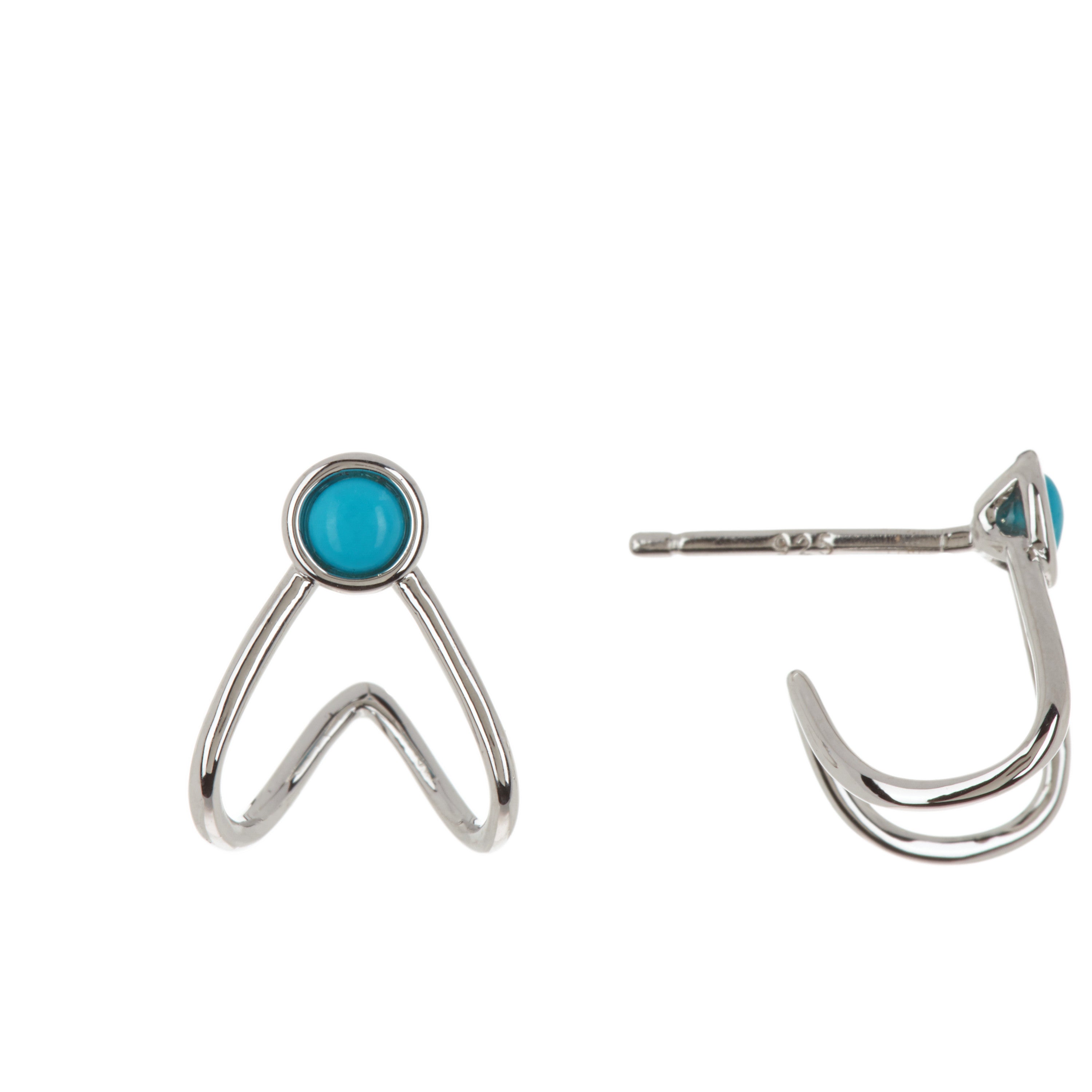 Gemstone Ear Jacket Earrings