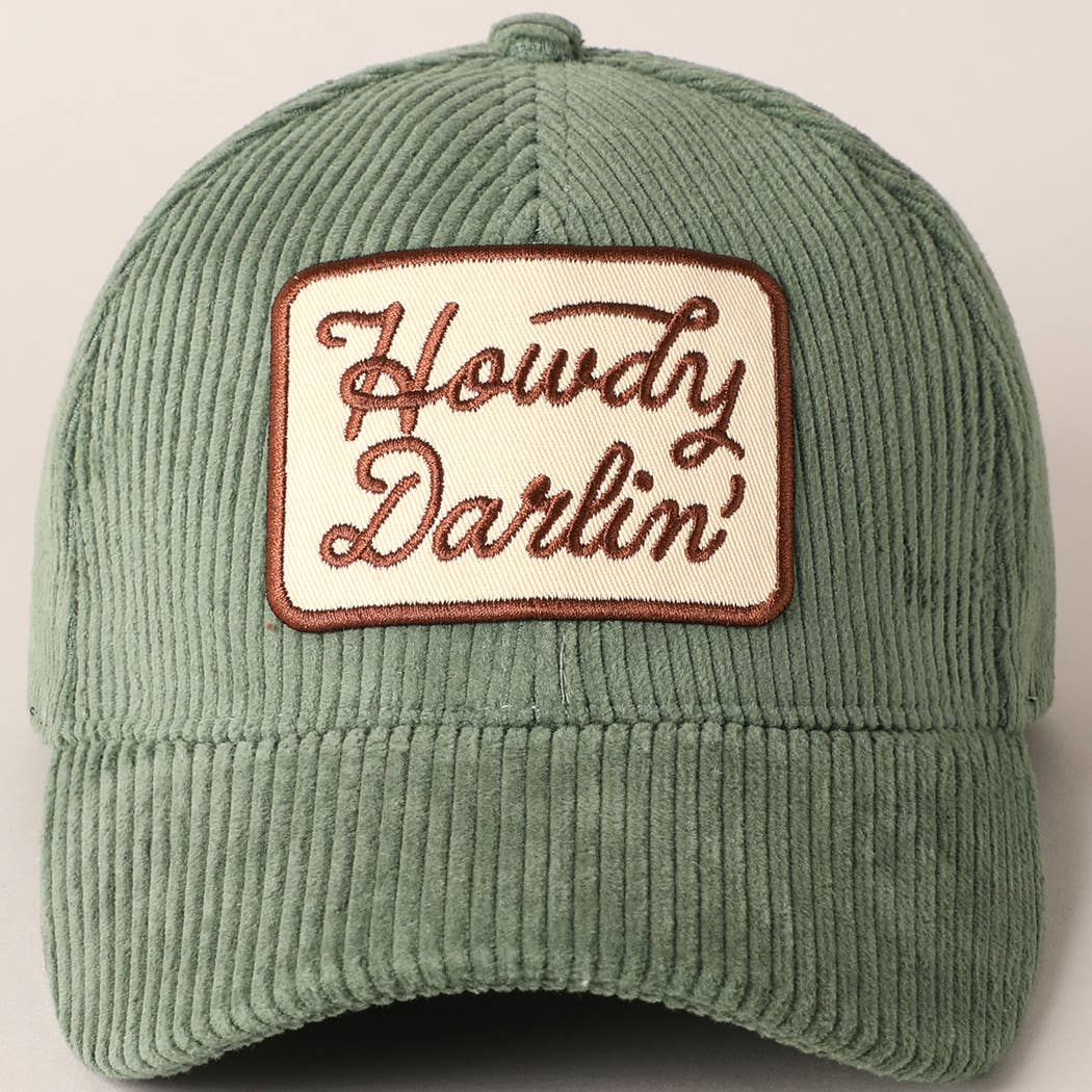 Howdy Darlin' Embroidery Patch Corduroy Dad Hat