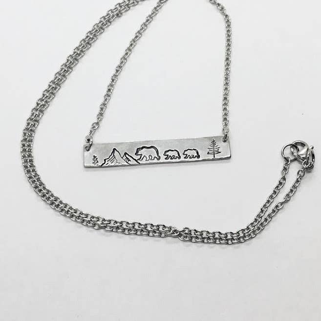 Mama Bear and Cubs Necklace