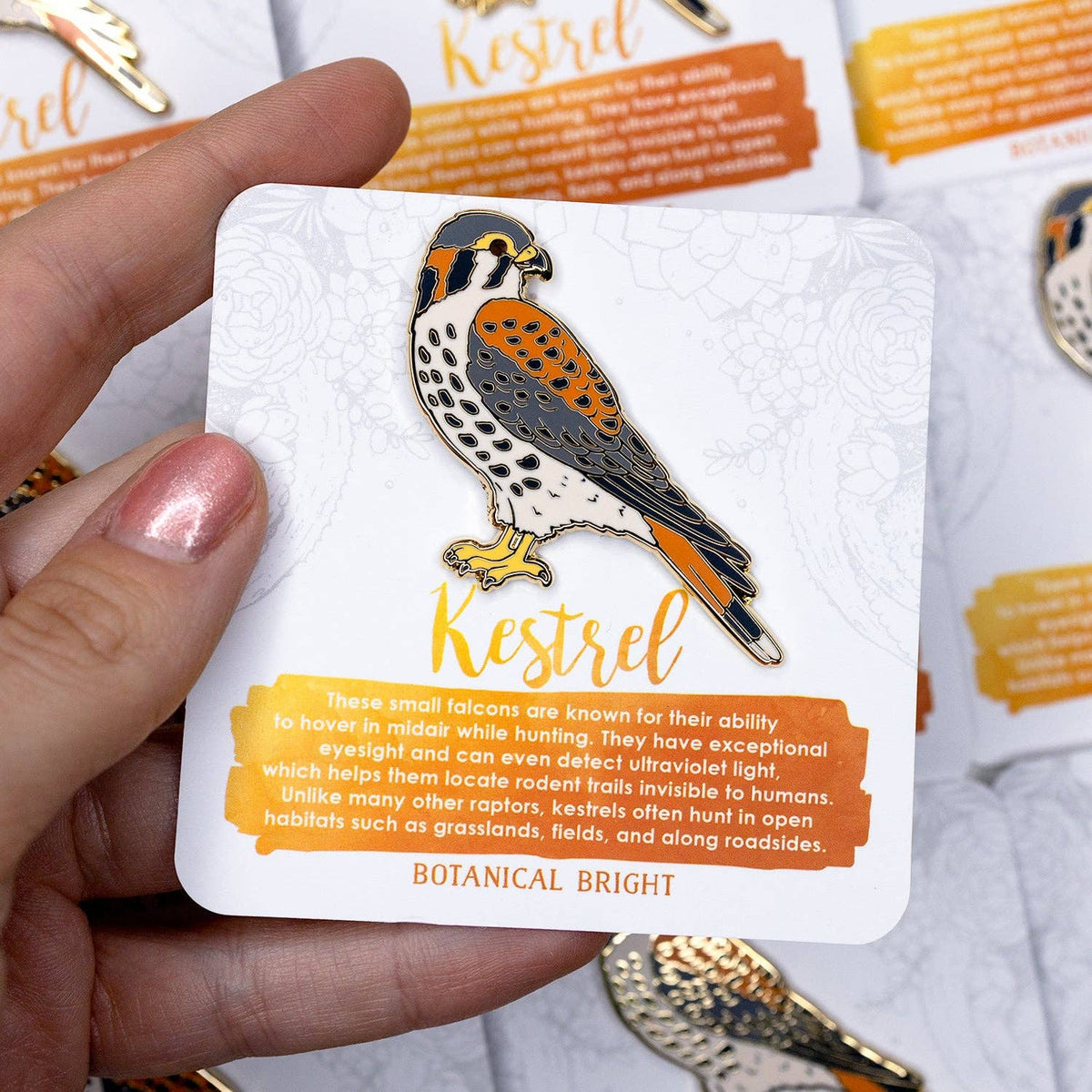 Kestrel Bird Enamel Pin