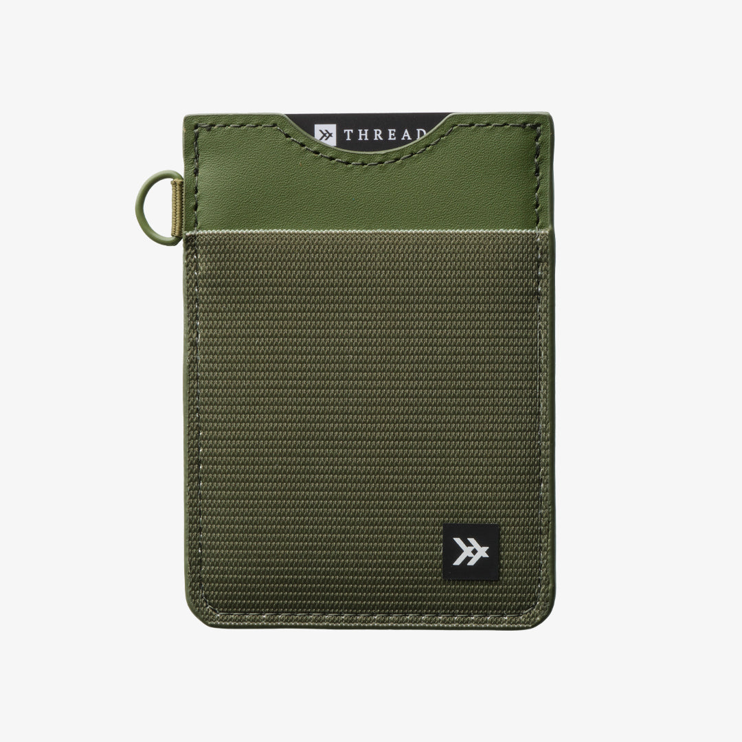 Thread Solid Color Vertical Leather Elastic Wallet