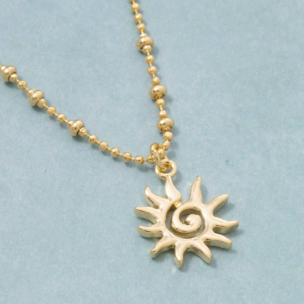 Spiral Sun Pendant Necklace