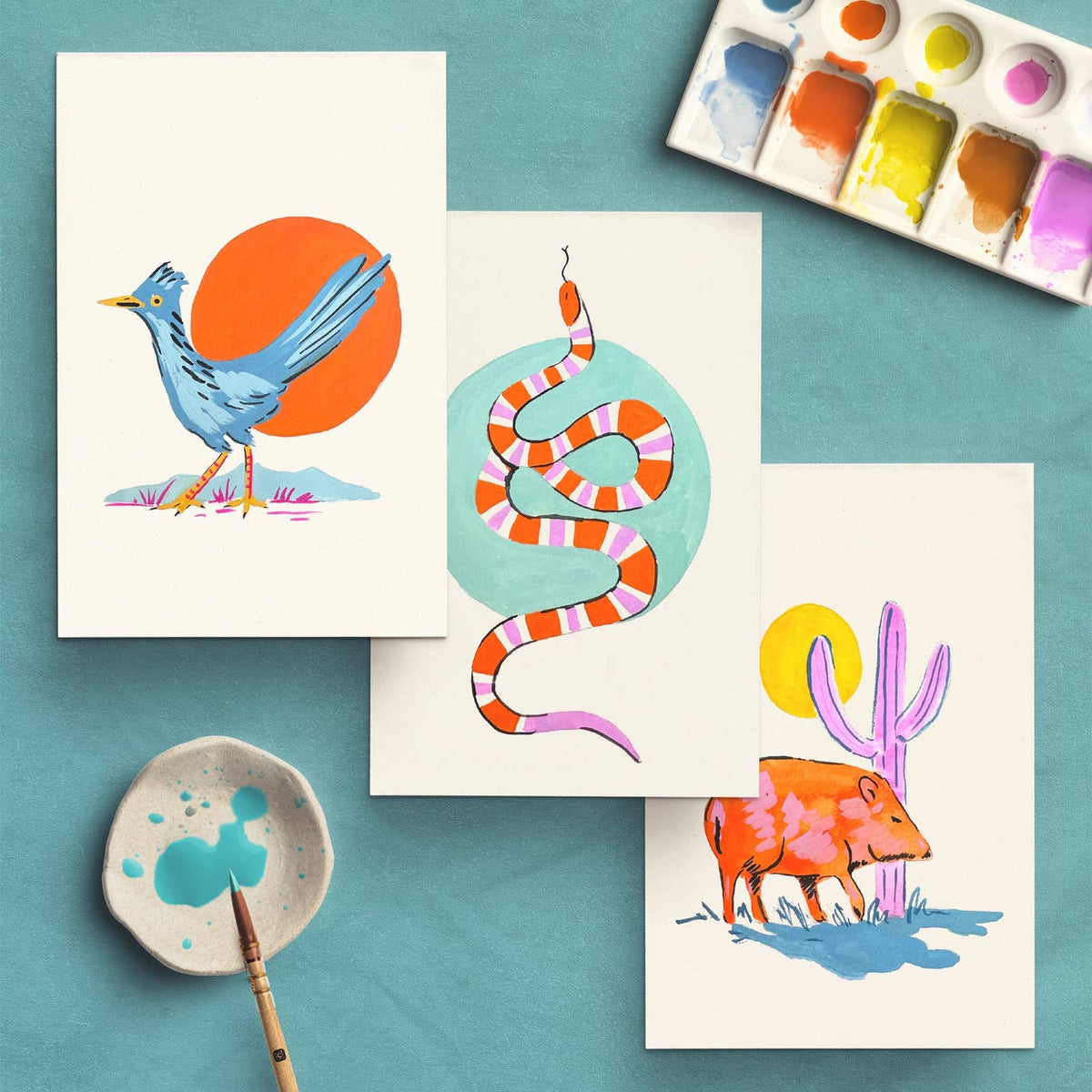 Watercolor Kit - Southwest Animals