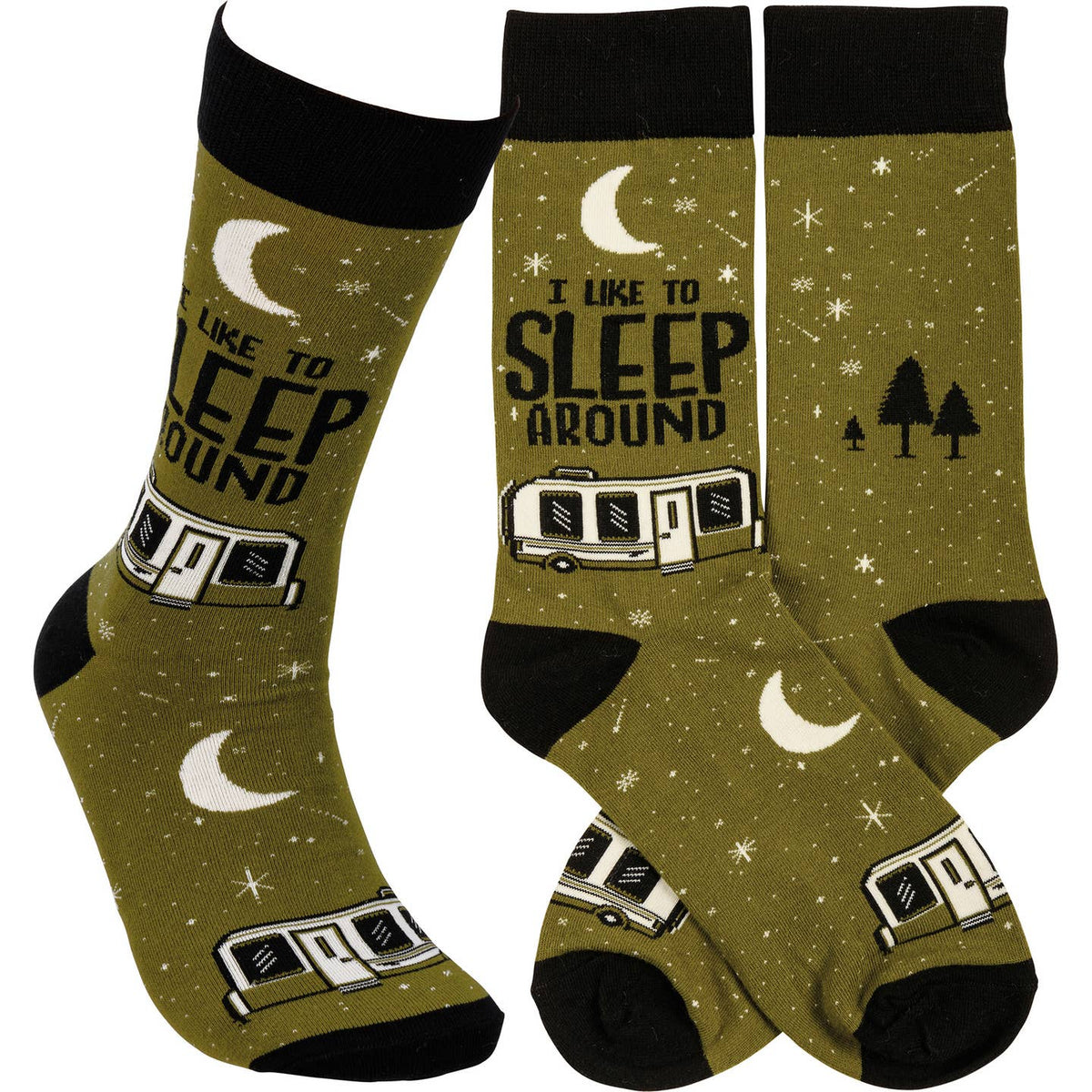 I Like to Sleep Around Camper Socks