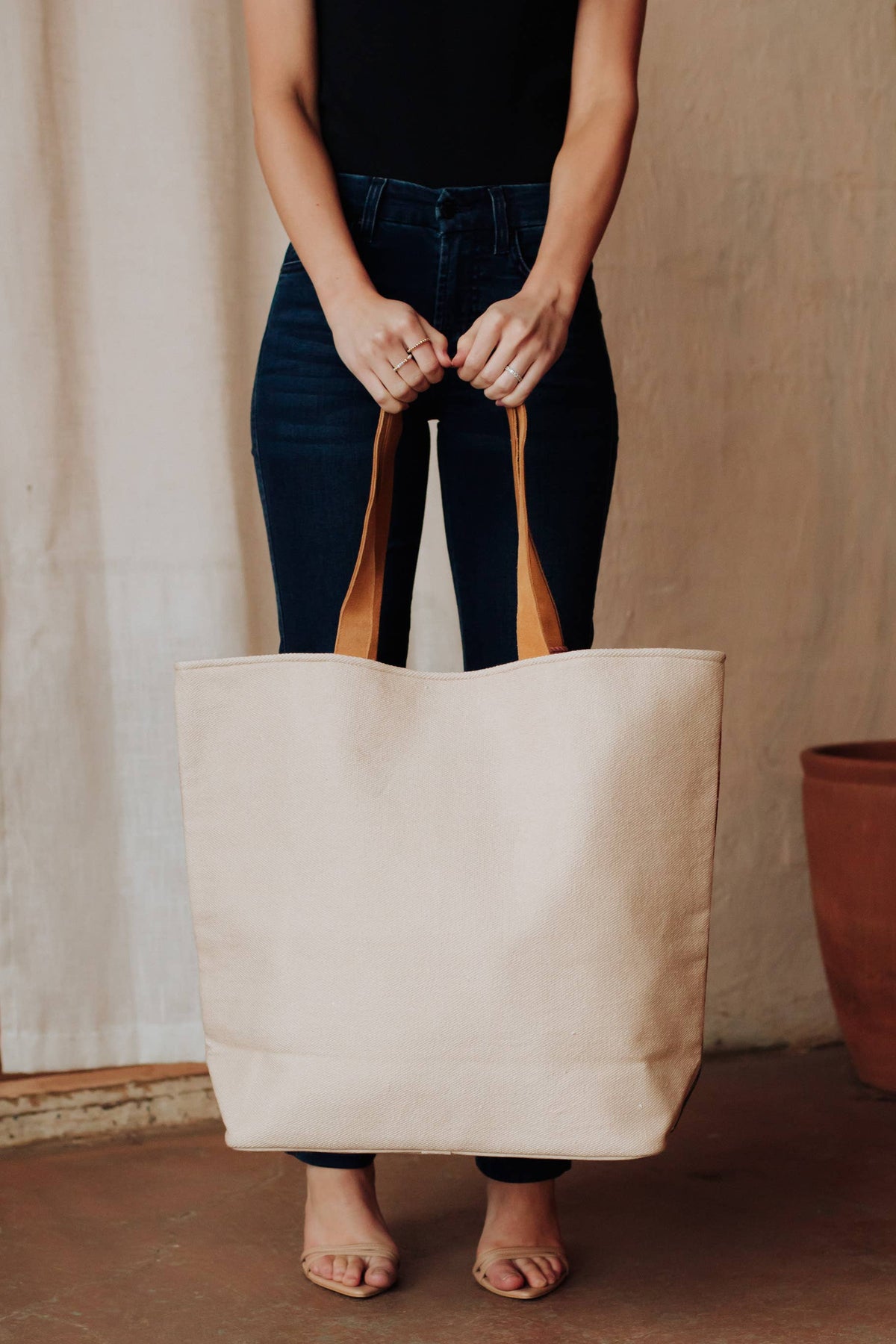 Pink Prickly Pear Cactus Landscape Tote