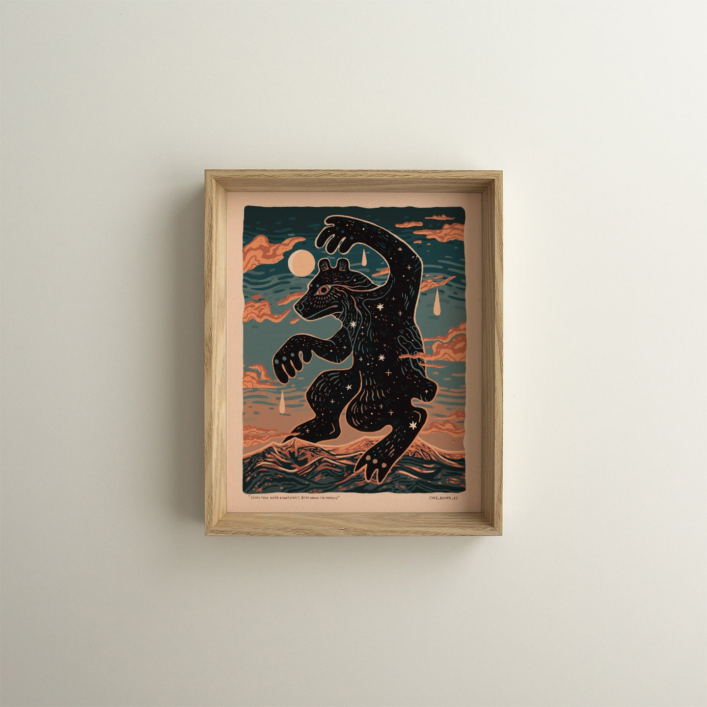 Bear Above Mountains - 8x10 Art Print