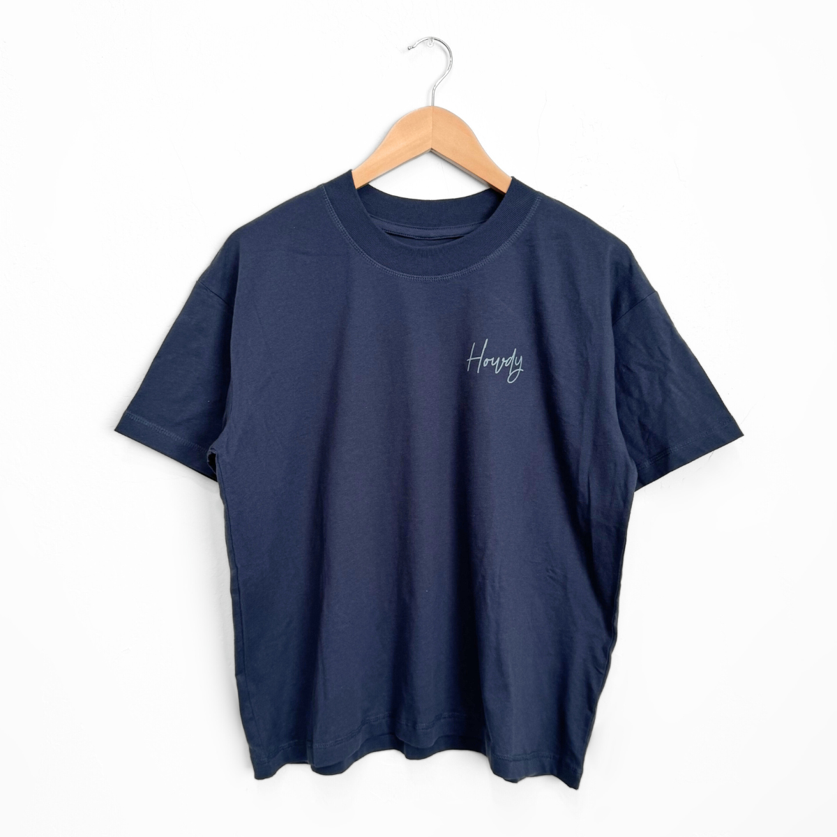Howdy Unisex Boxy Tee - Denim