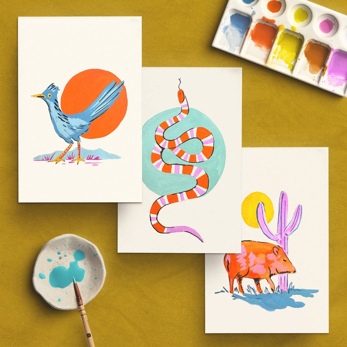 Watercolor Kit - Southwest Animals