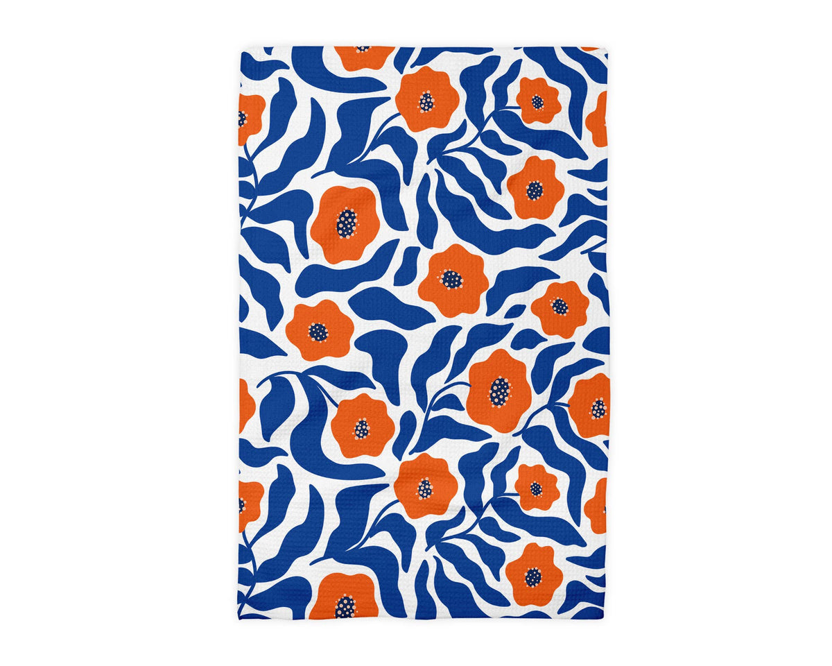 Orange Poppies Waffle Hand Towel