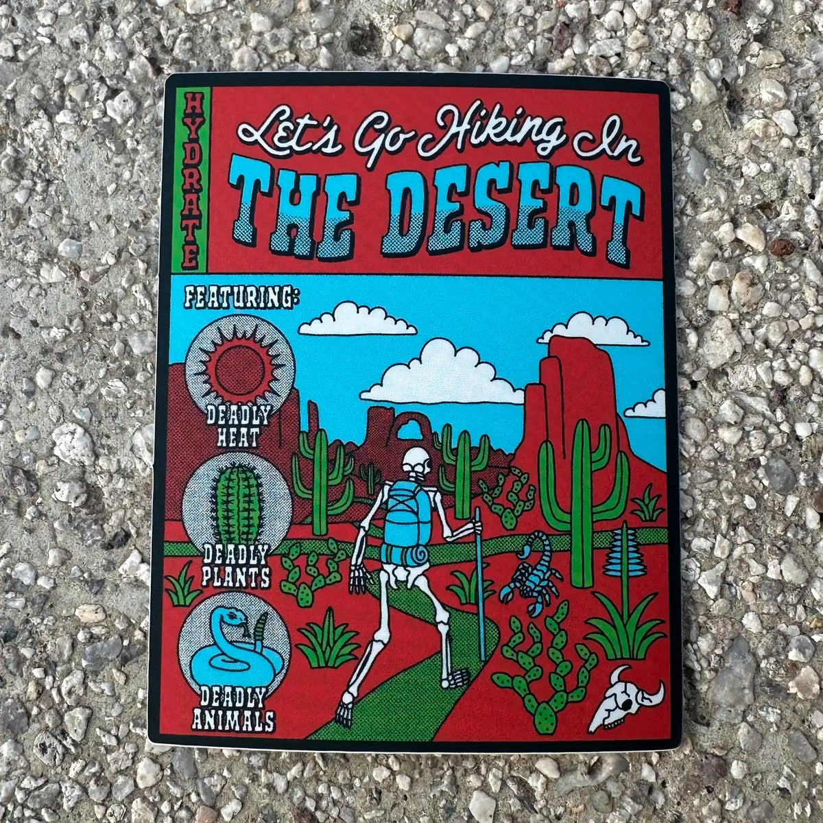 Hiking in the Desert Sticker