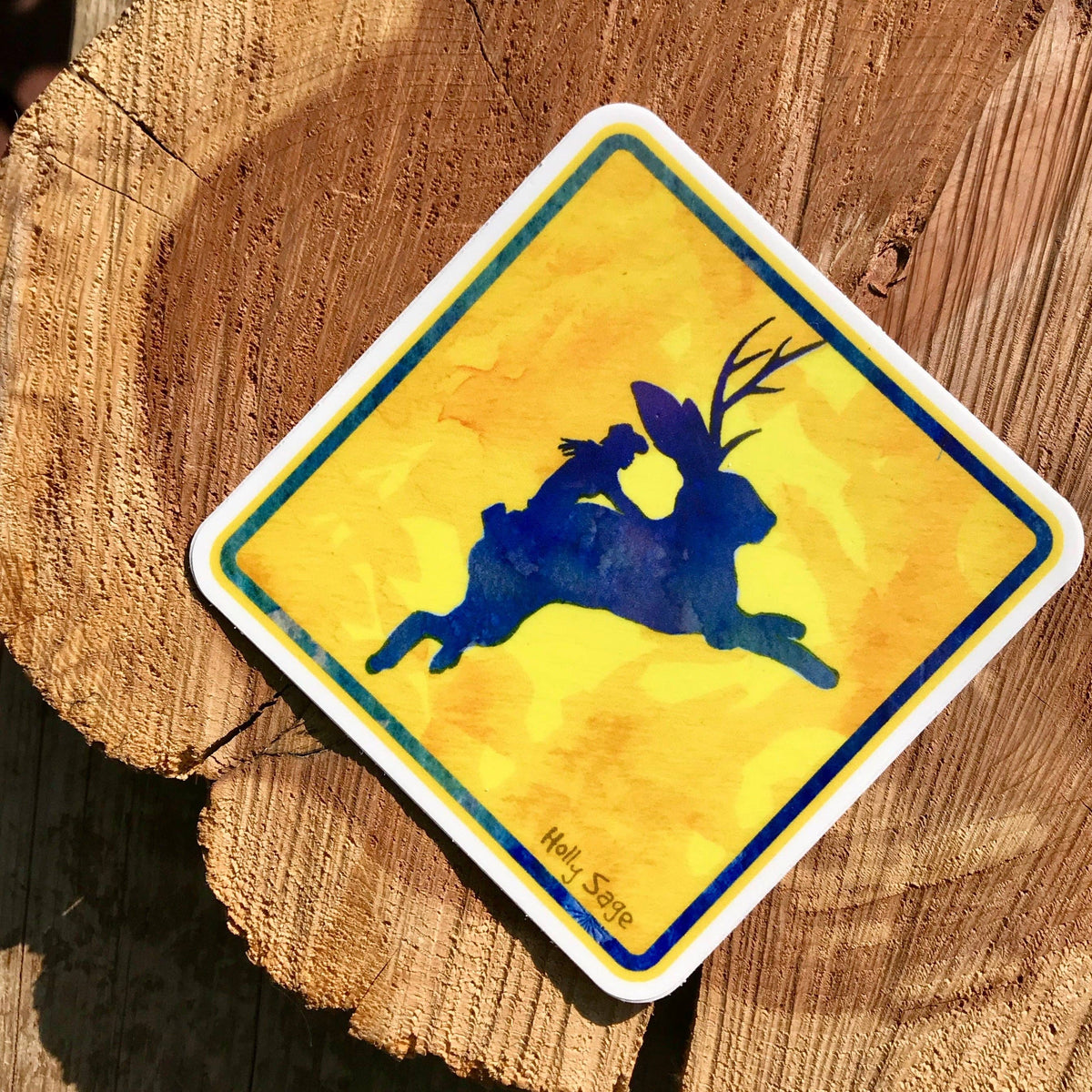 Western Jackalope Crossing Sticker