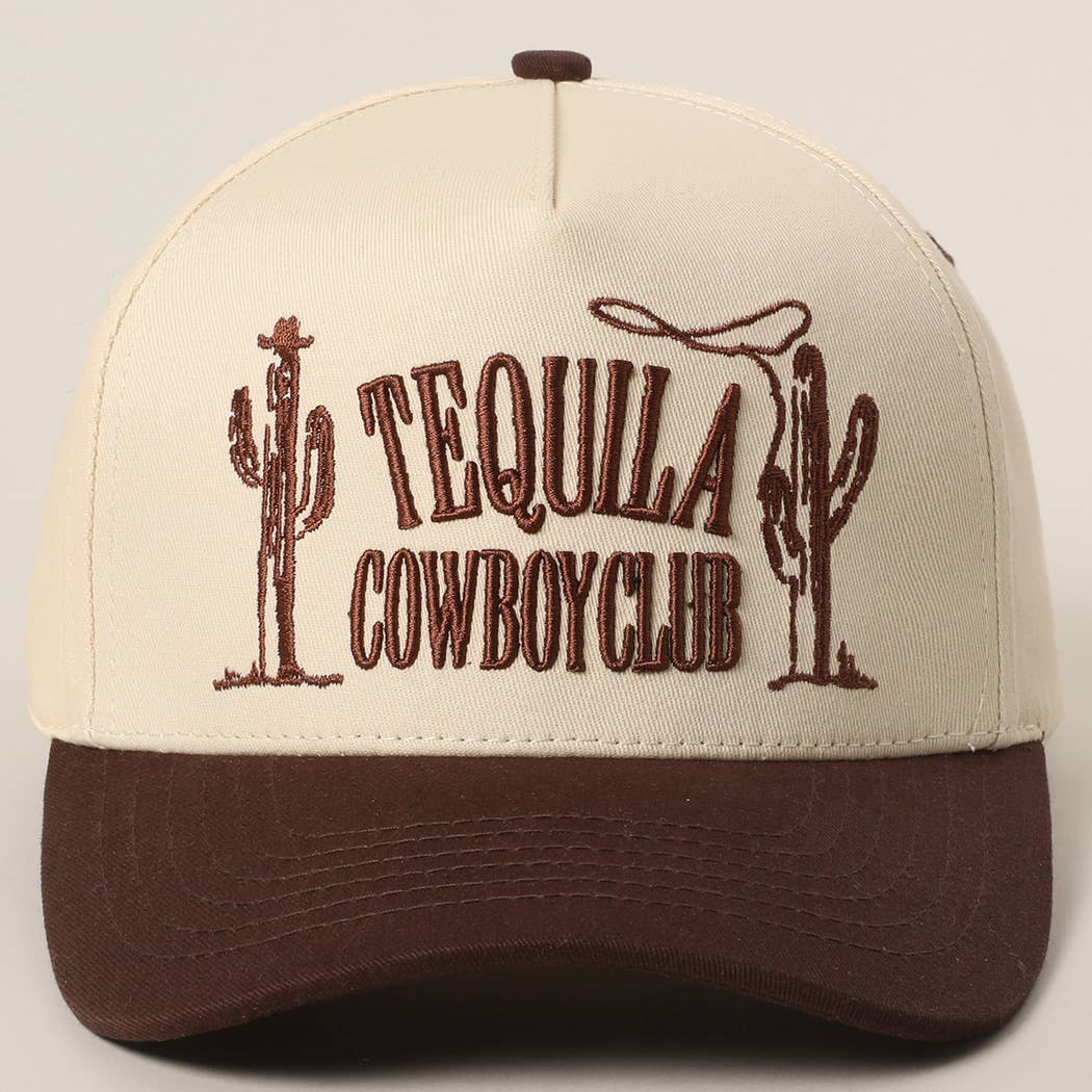 Tequila Cowboy Club 3D Embroidery Two-Tone Trucker Hat