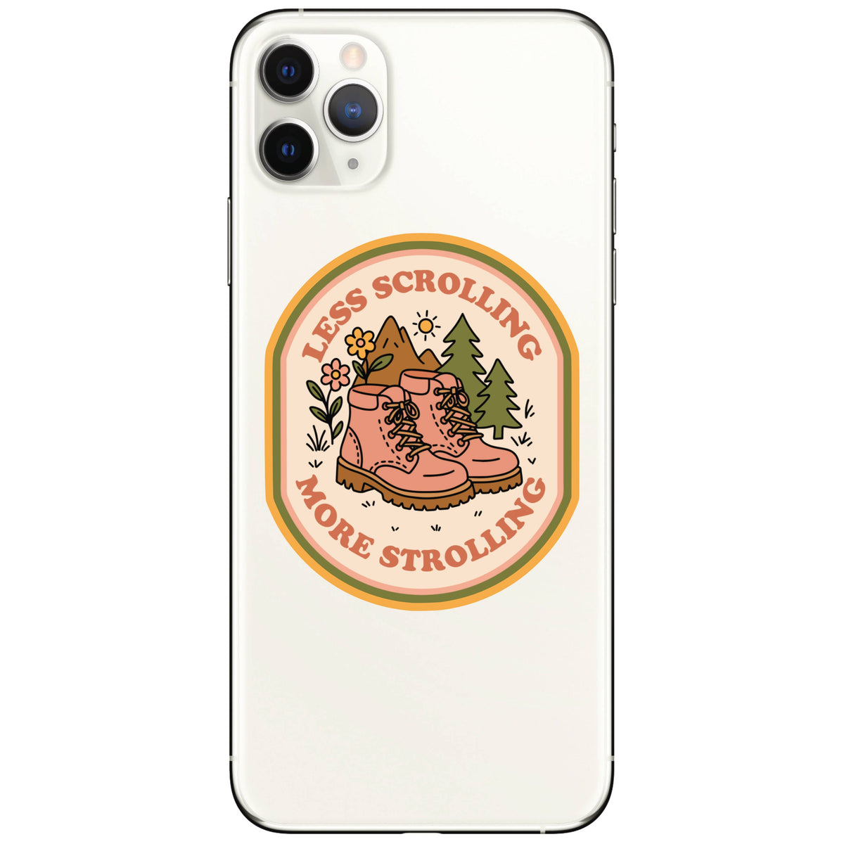 Less Scrolling More Strolling Sticker