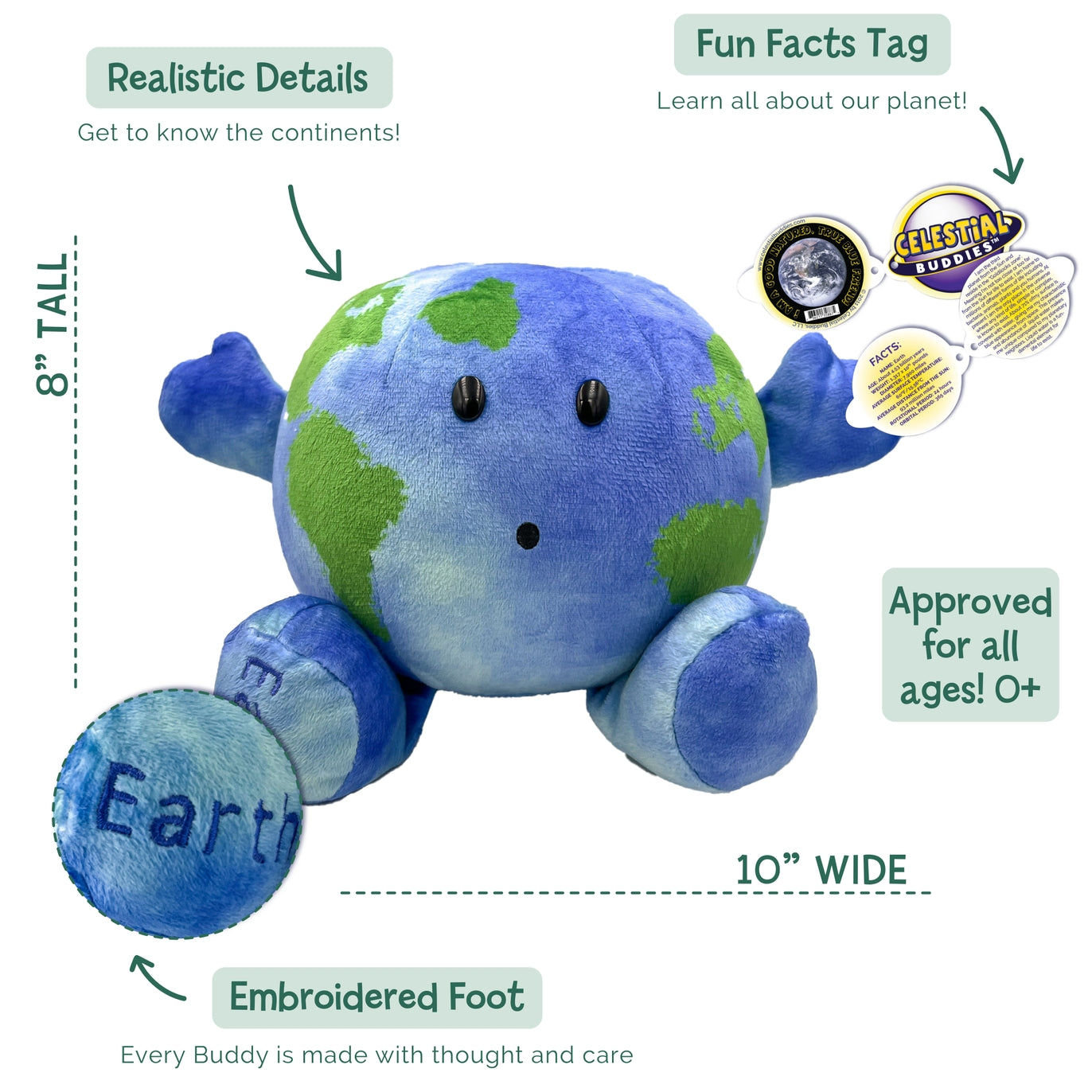 Little Earth Buddy Planet Squishy Plush