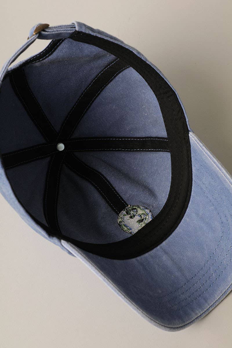 Earth Embroidery Adjustable Baseball Cap Hat