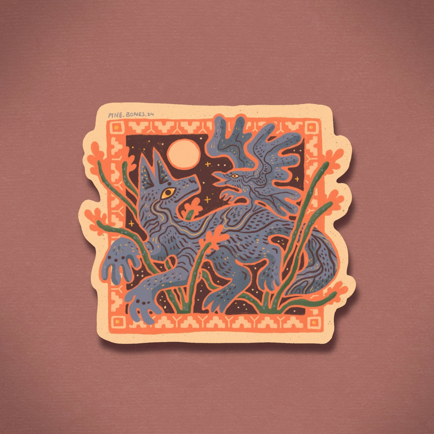 Raven, Coyote & Ocotillo Sticker