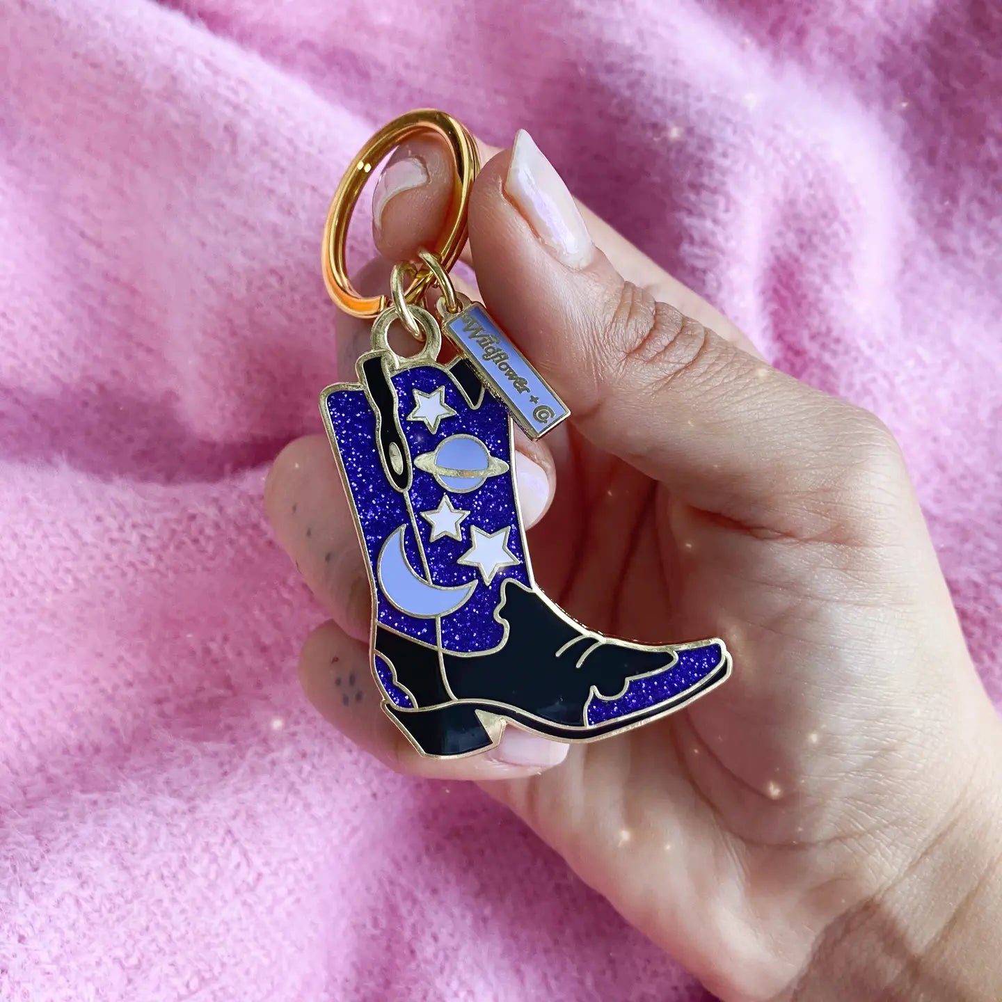 Celestial Cowgirl Boot Keychain