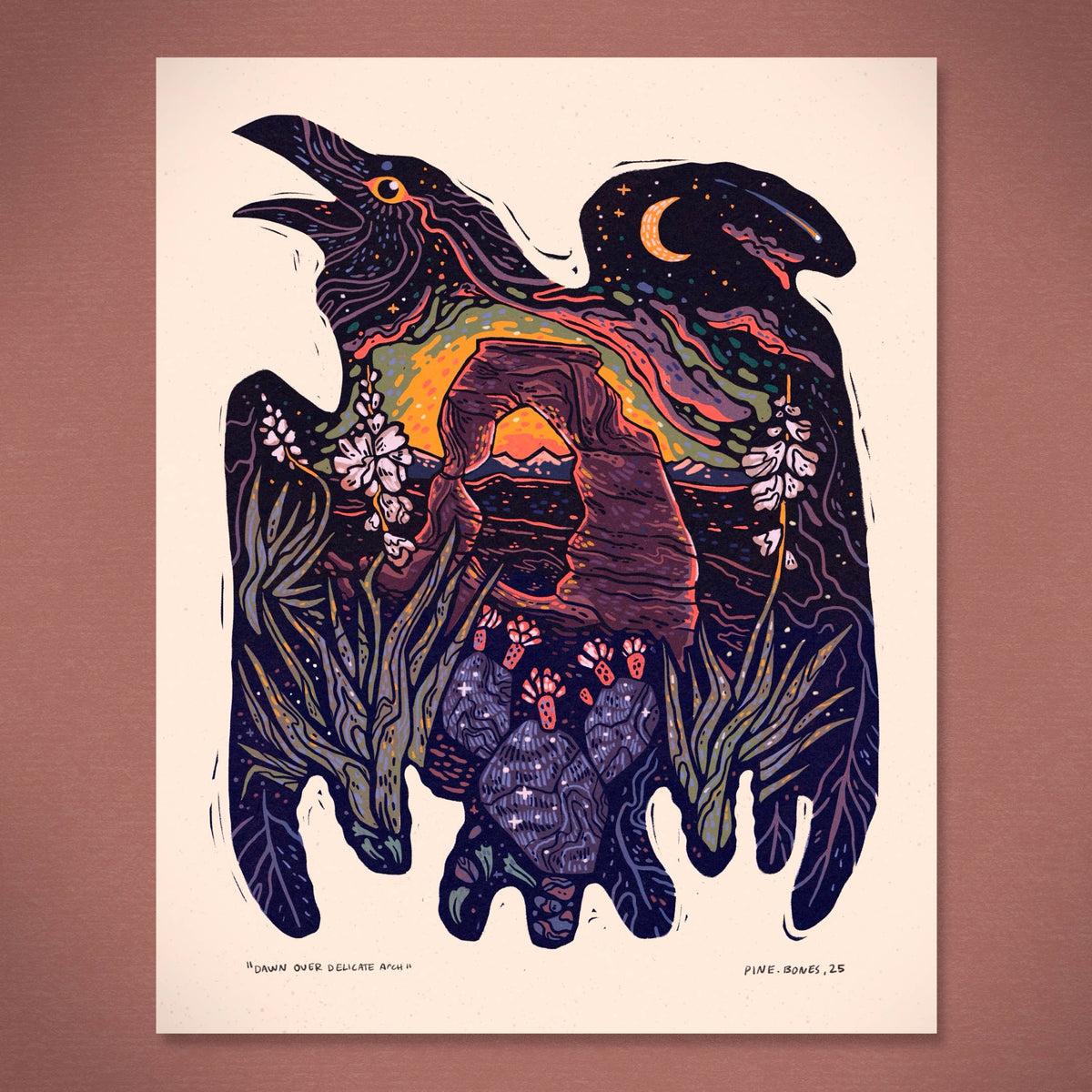 Raven Delicate Arch - 8x10 Nature Wilderness Art Print