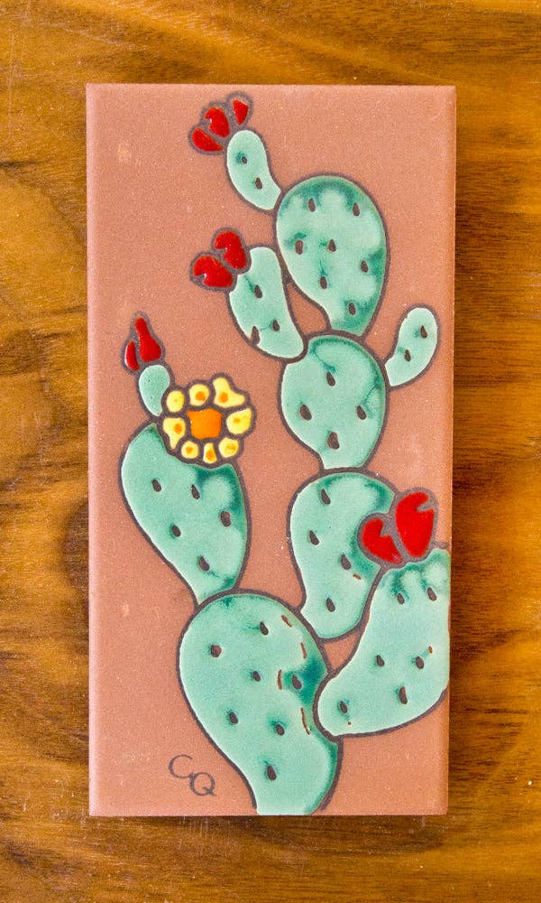 Prickly Pear Hand-Glazed Tile
