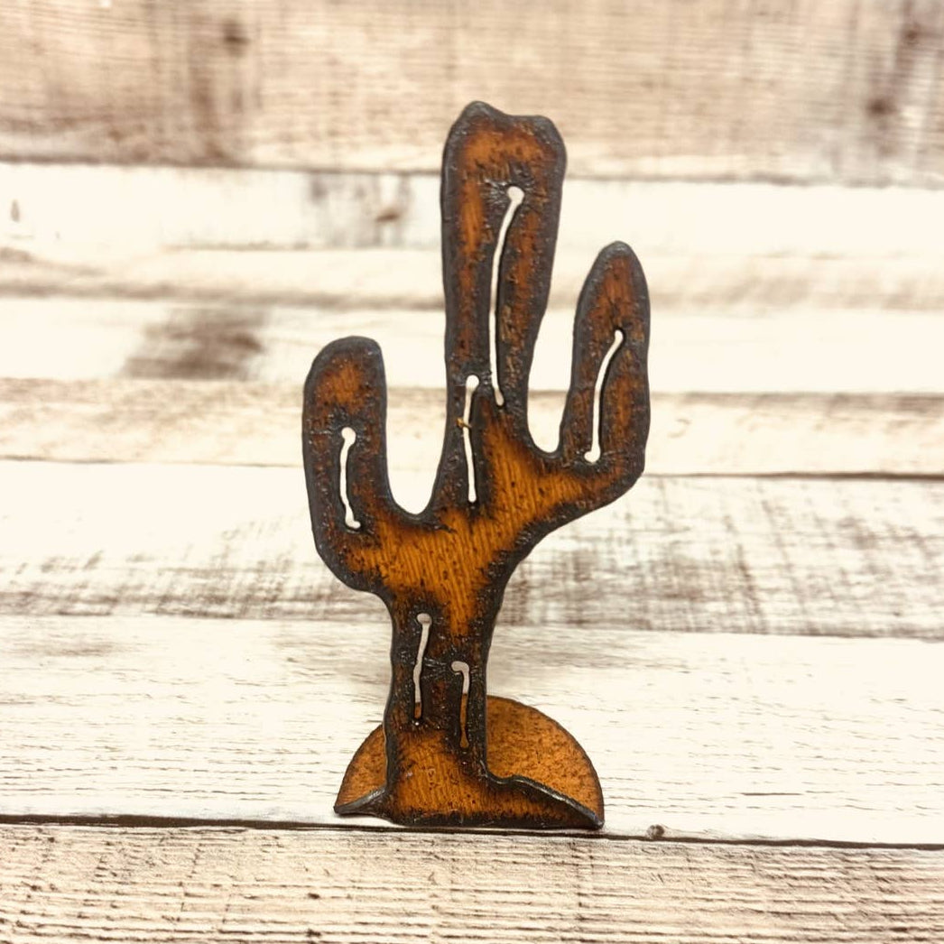 Mini Saguaro Cactus Metal Cut Out Standee