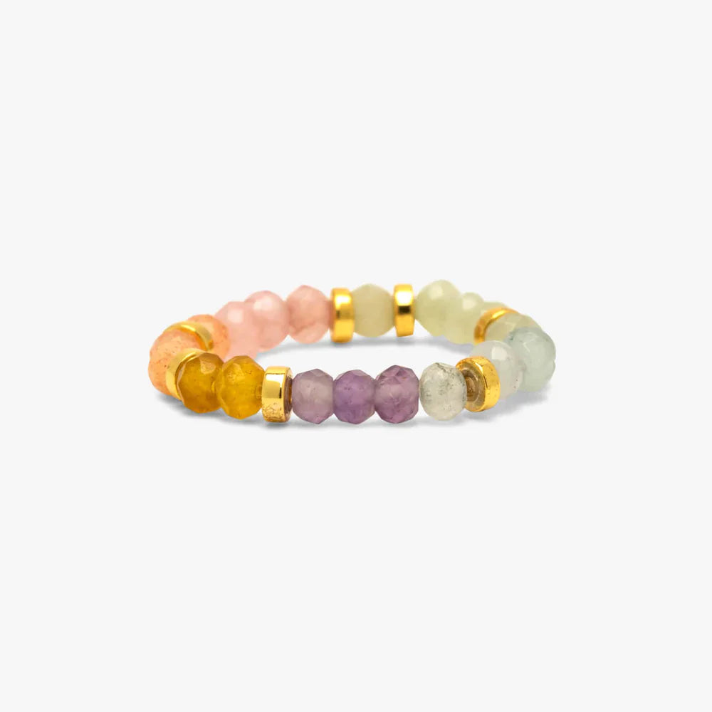 Rainbow Ombre Beaded Ring