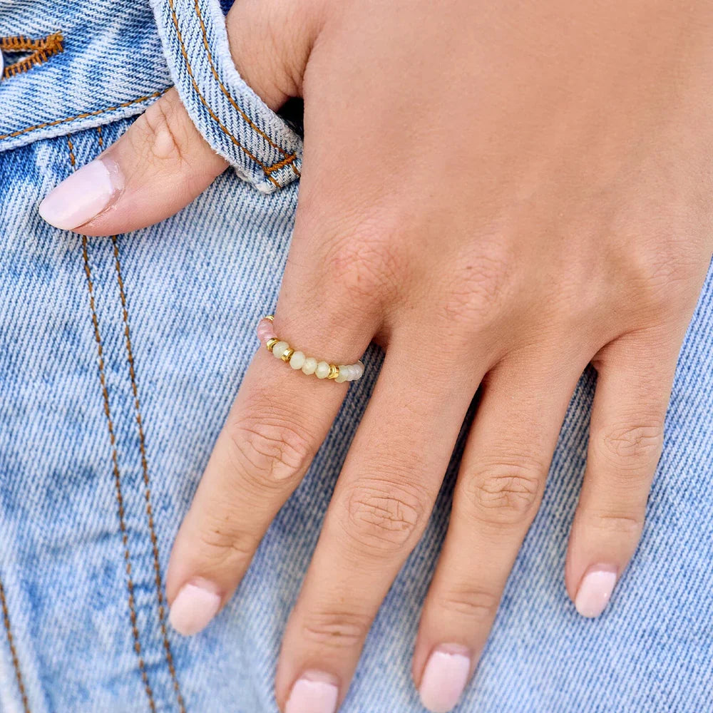 Rainbow Ombre Beaded Ring