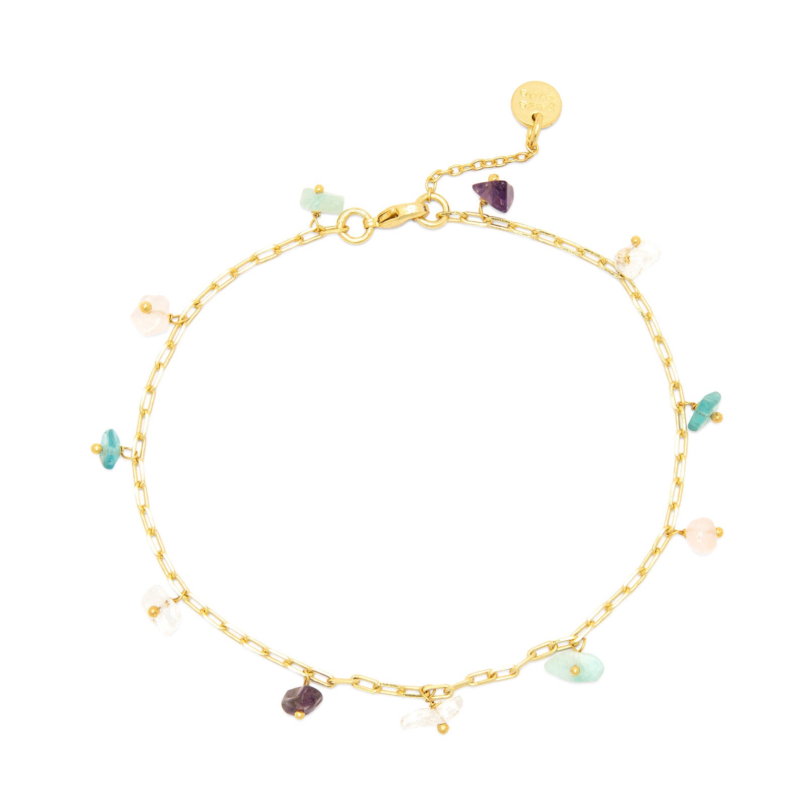 Gemstone Drop Chain Anklet