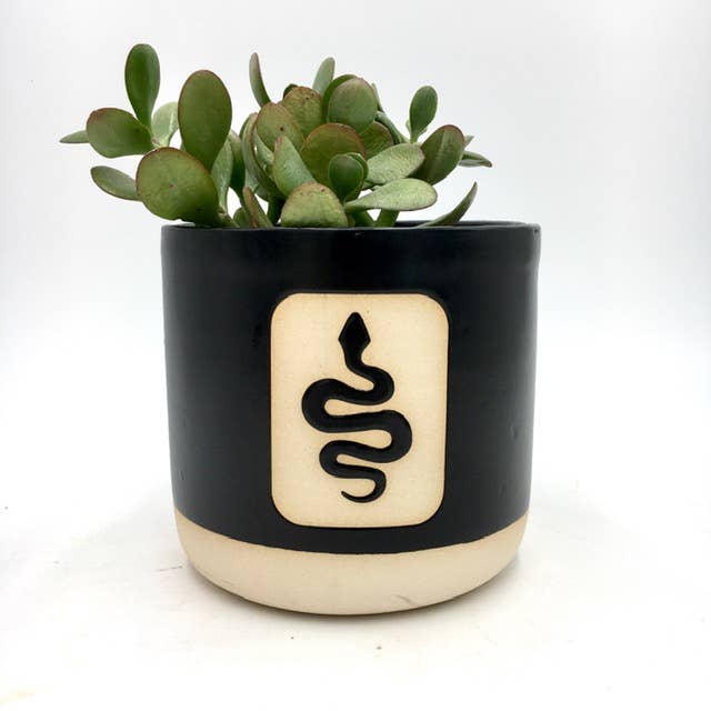 Medium Snake Clay Planter