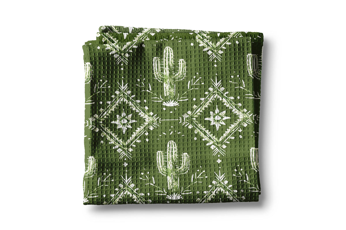 Western Cactus Waffle Hand Towel