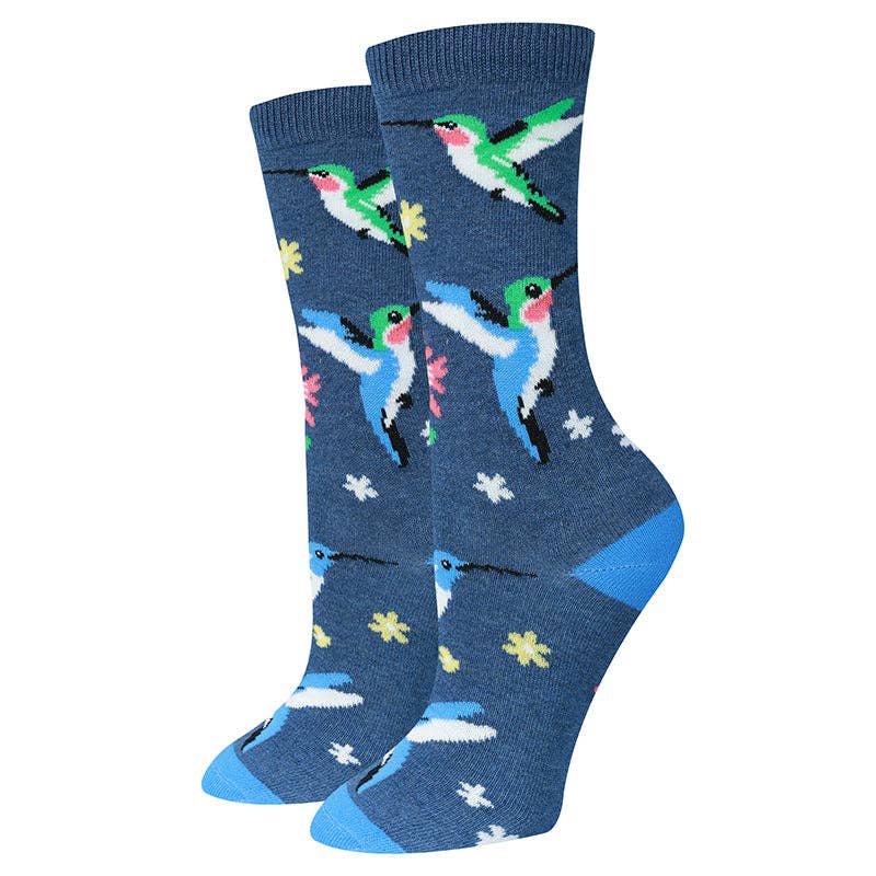 Blue Hummingbird Socks