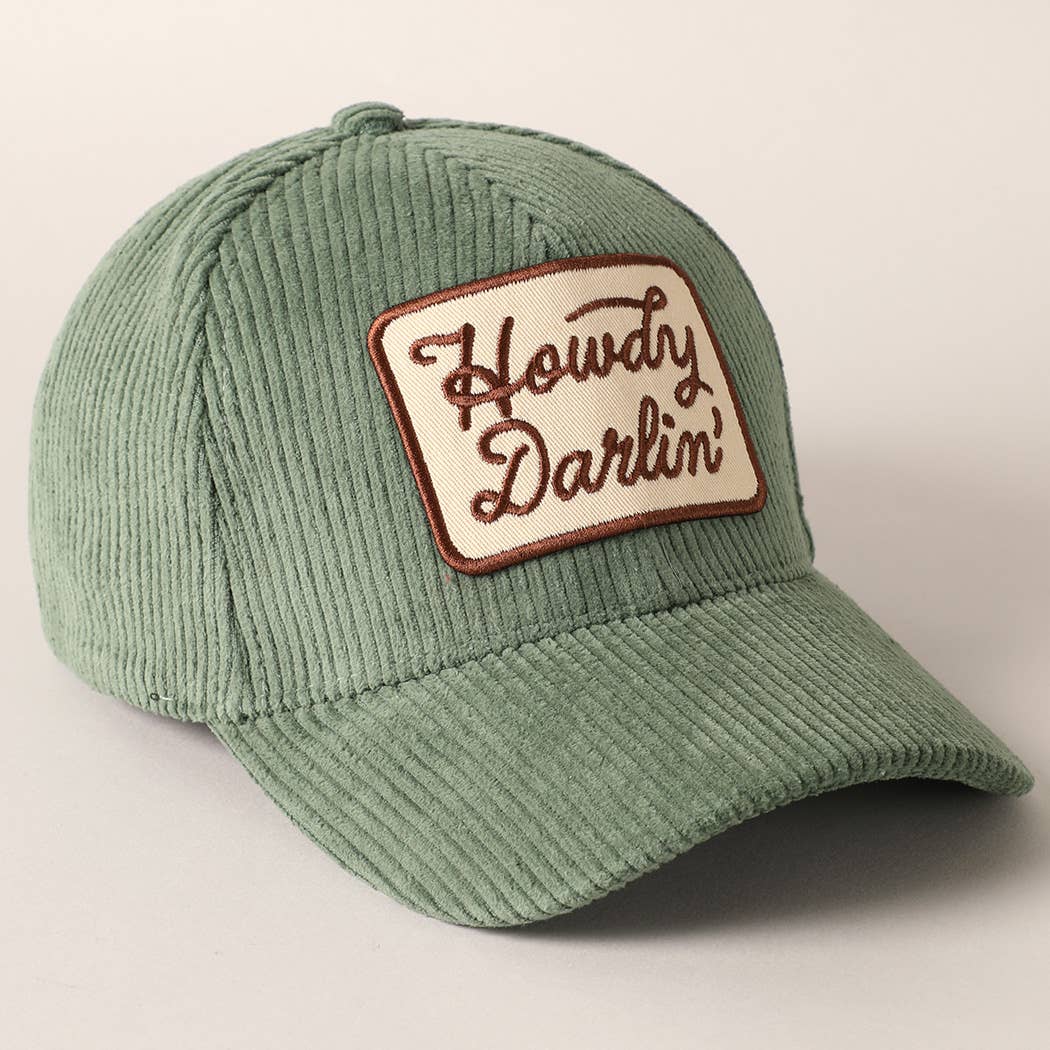 Howdy Darlin' Embroidery Patch Corduroy Dad Hat