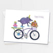 Whimsical Javelina Bicycle Birthday Card