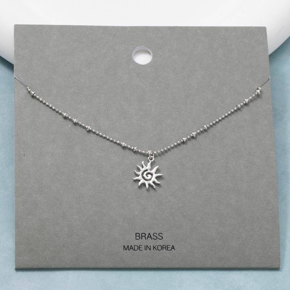 Spiral Sun Pendant Necklace