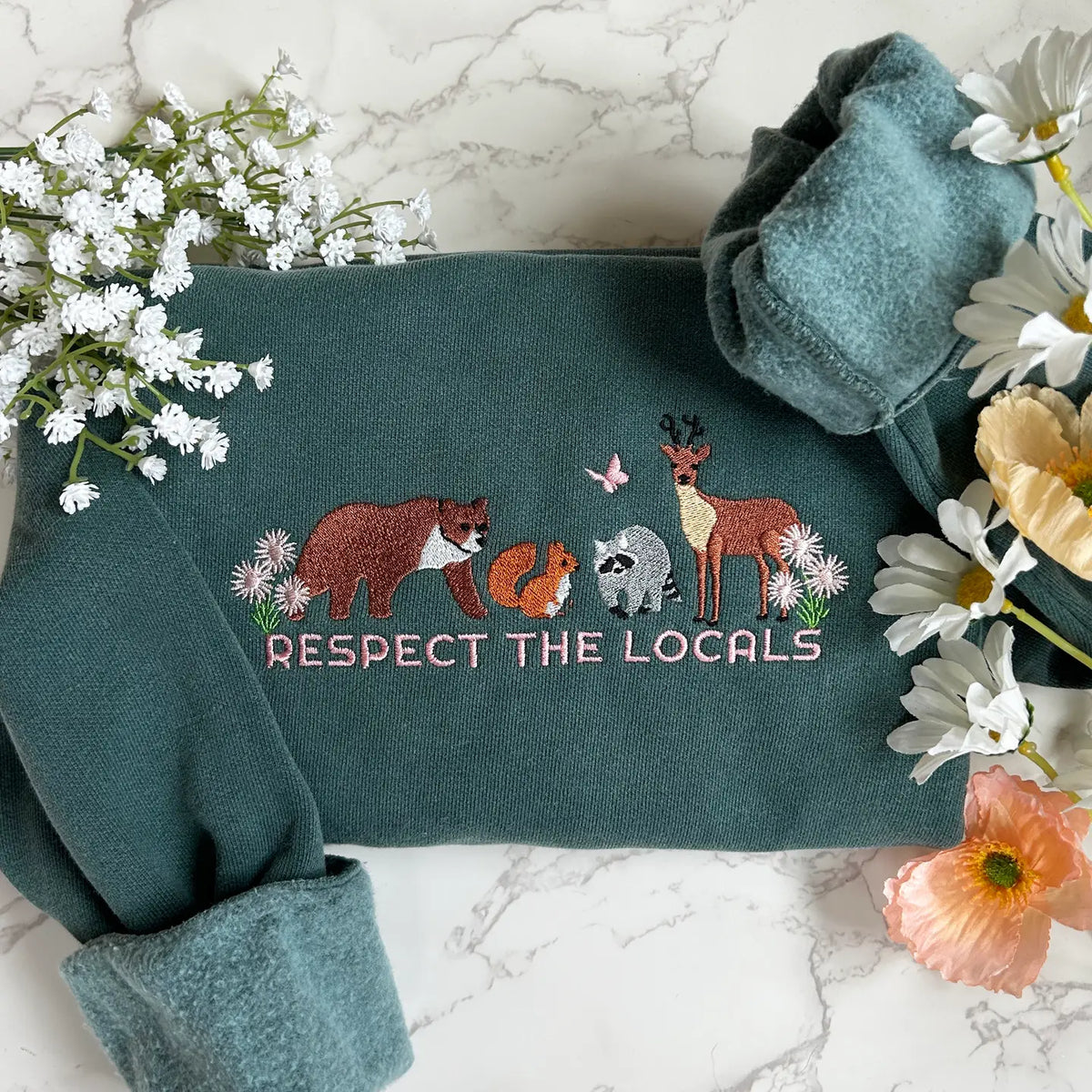 Respect The Locals Forest Embroidered Sweatshirt