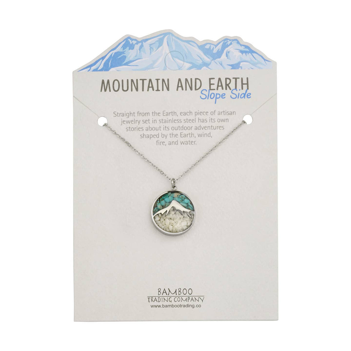 Mountain and Earth Round Slope Side Necklace