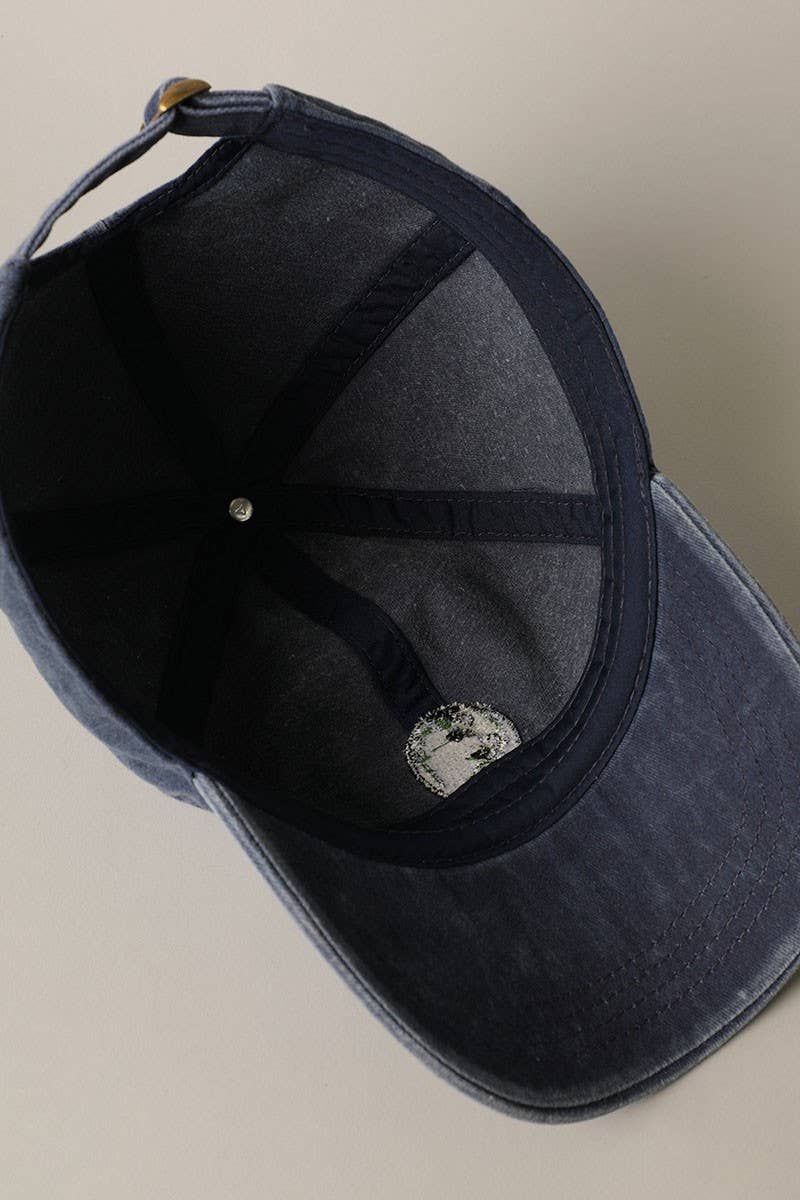 Earth Embroidery Adjustable Baseball Cap Hat