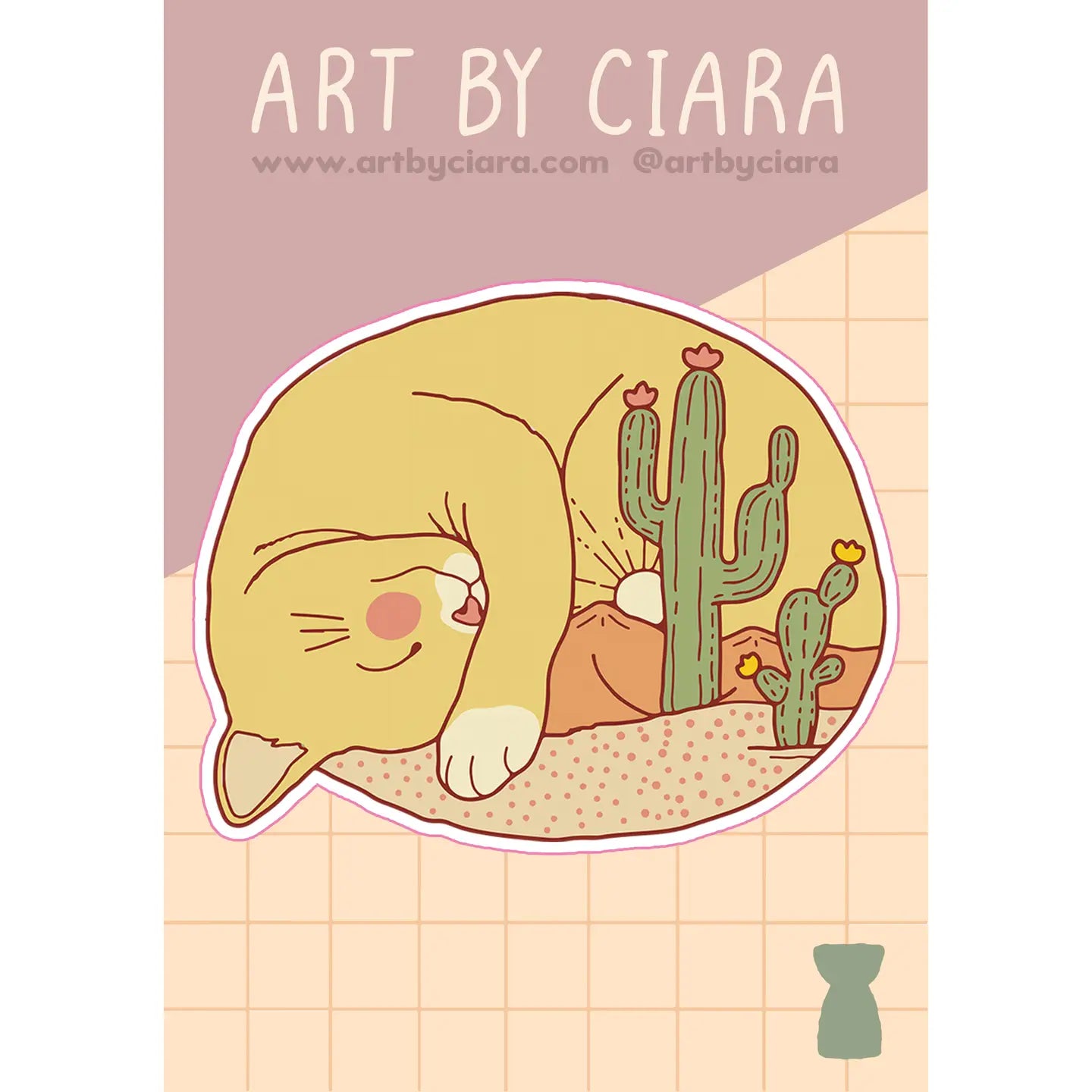 Sleepy Desert Cat Sticker