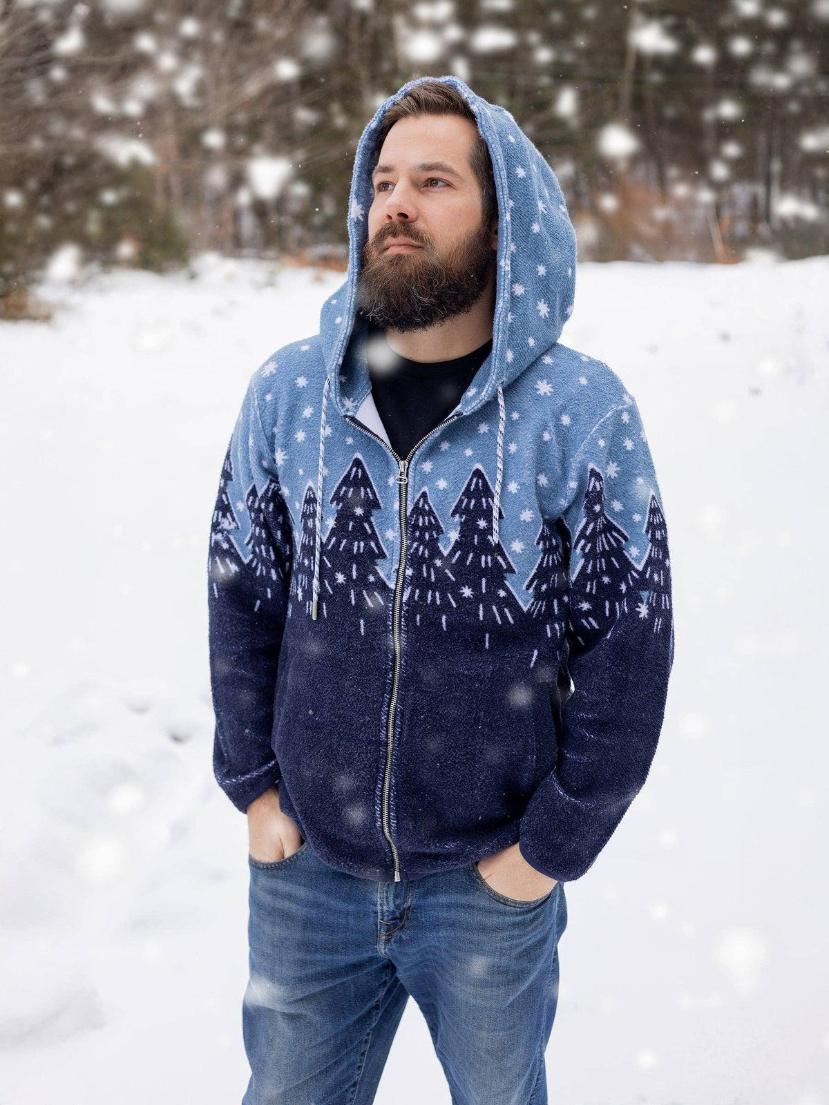 Forest Flurries Sherpa Organic Cotton Hoodie