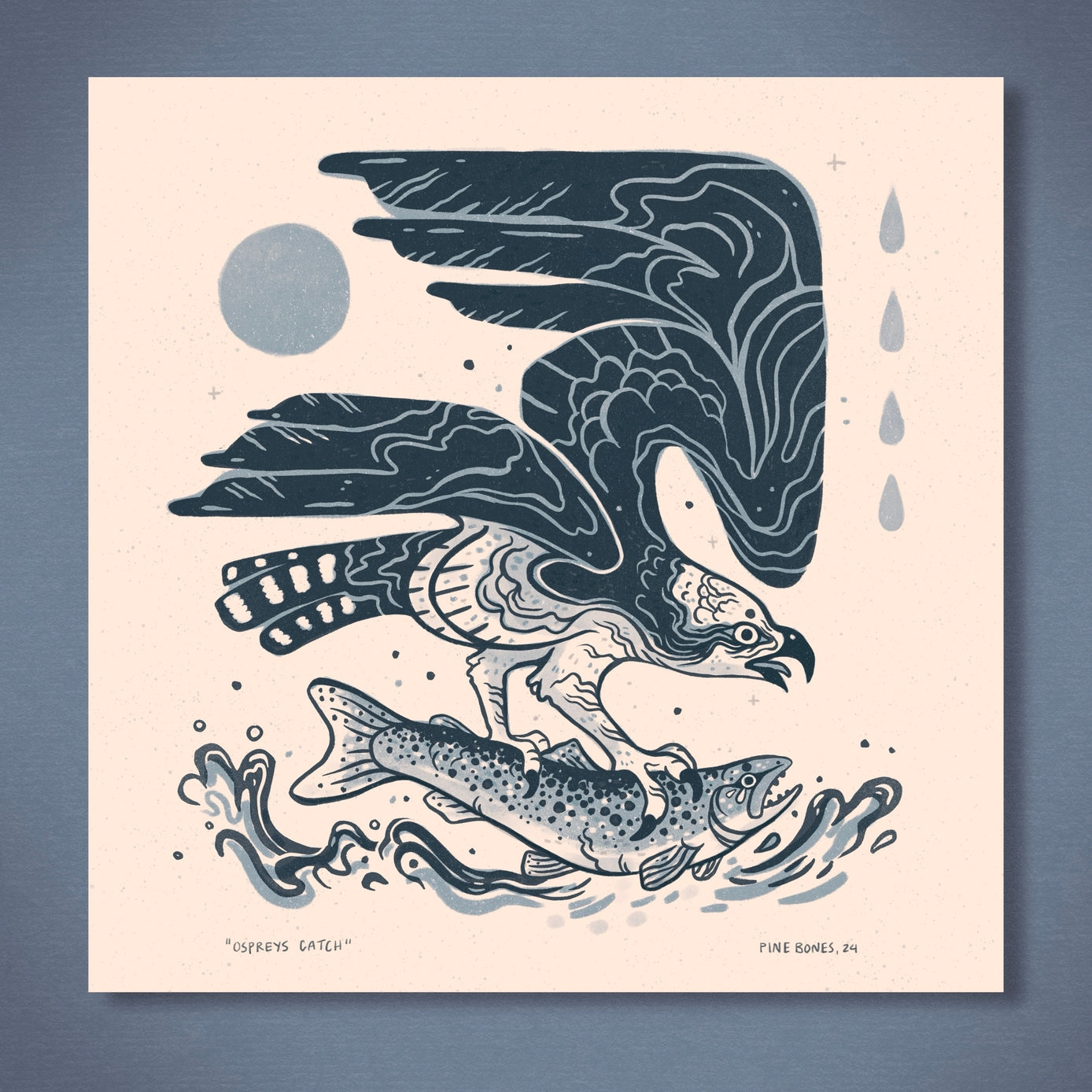 Fishing Osprey - 8x8 Nature Wilderness Art Print