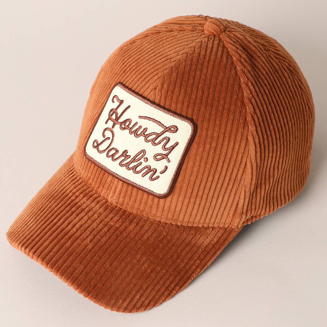 Howdy Darlin' Embroidery Patch Corduroy Dad Hat