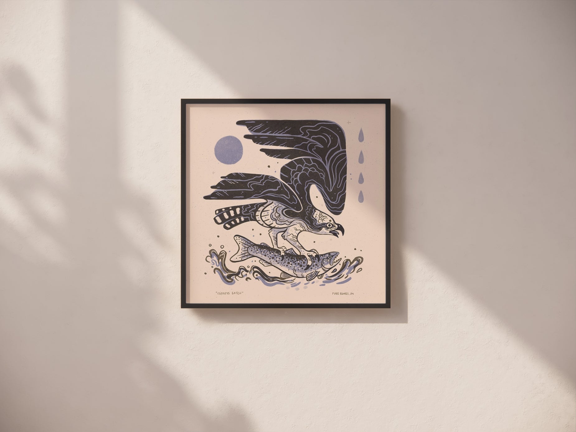 Fishing Osprey - 8x8 Nature Wilderness Art Print