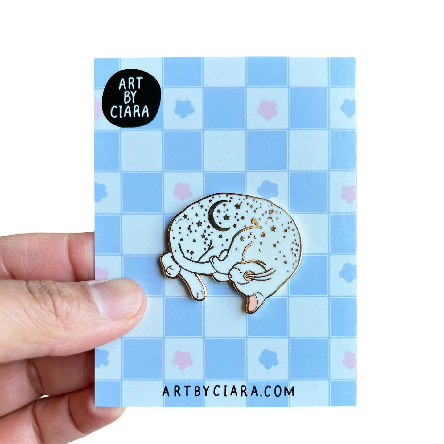 Sleepy Celestial Kitty Enamel Pin
