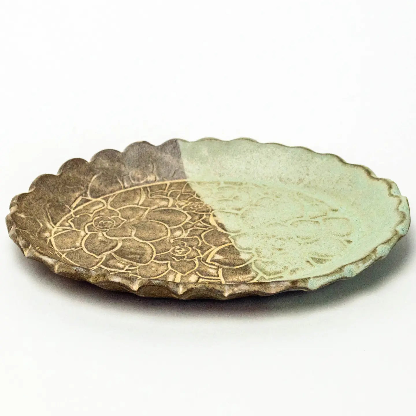 Succulent Ceramic Oval Tray