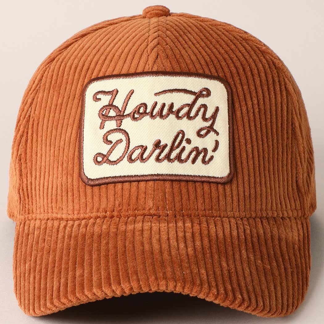 Howdy Darlin' Embroidery Patch Corduroy Dad Hat