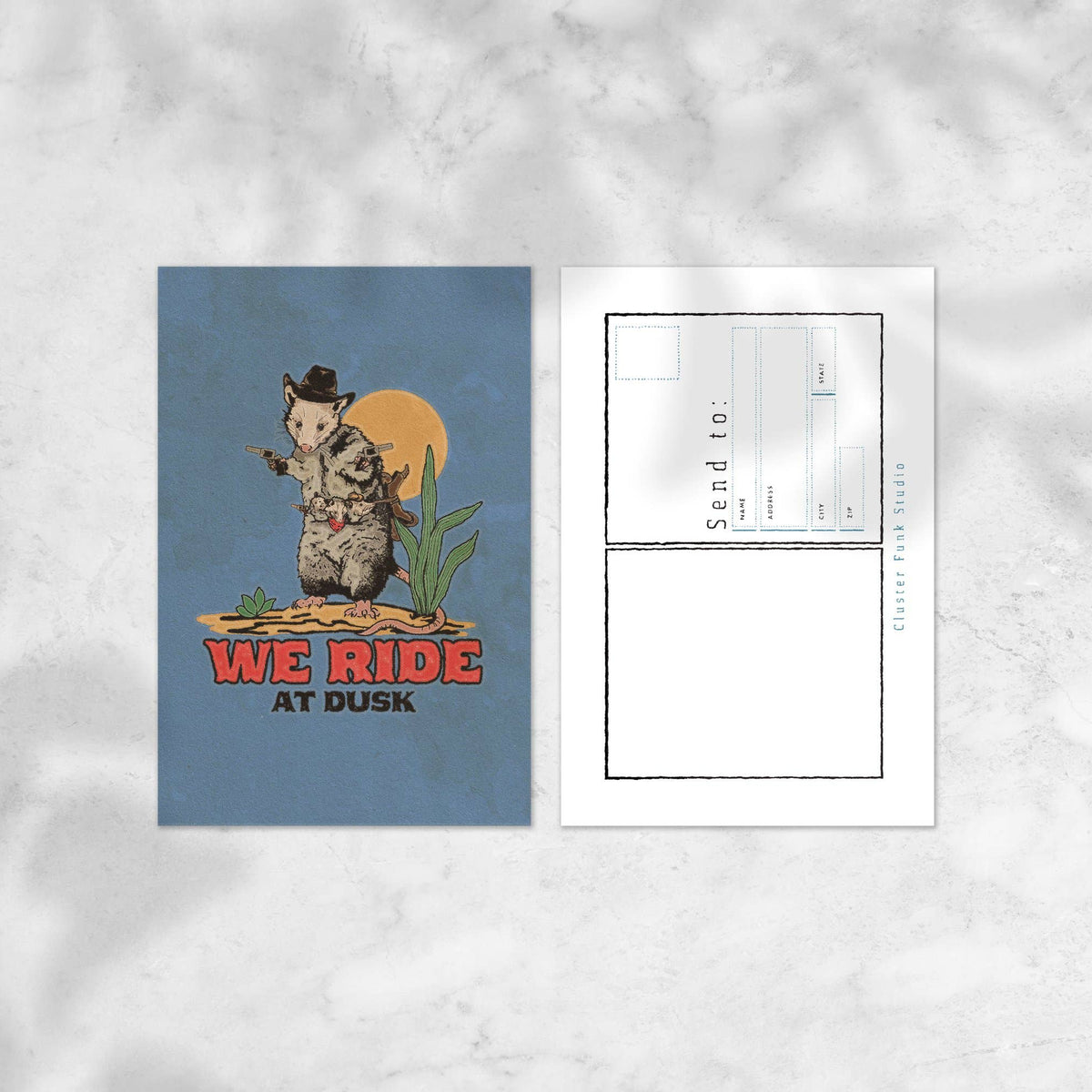 We Ride At Dusk Postcard